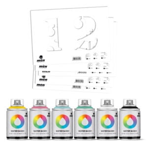 MTN Montana Colors Water Based Pastel Spray Paint 100ml Stencil Pack - Numbers Set