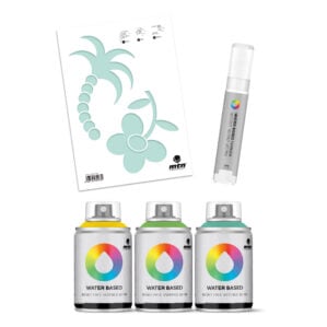 MTN Montana Colors Water Based Spray Paint 100ml Stencil and Marker Pack - Plants