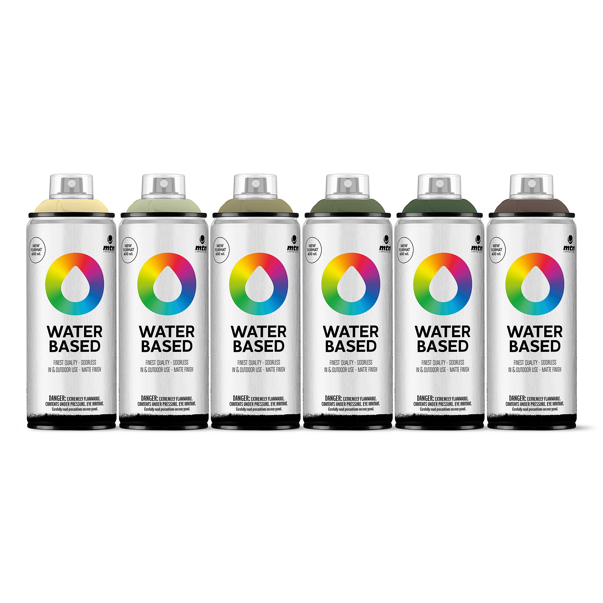 MTN Montana Colors Water Based Camo Spray Paint Pack (6 x 400ml)