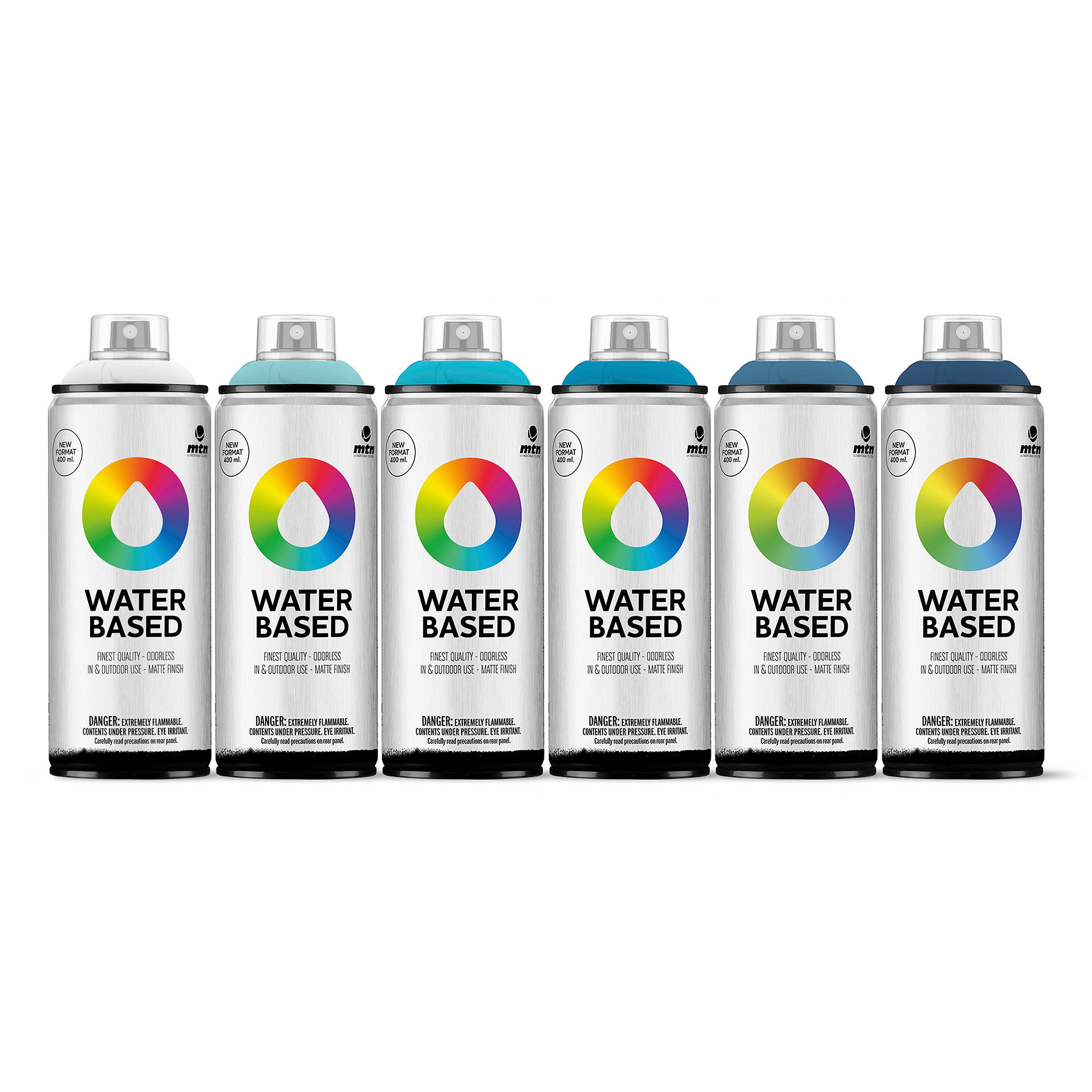 MTN Montana Colors Water Based Aquas Spray Paint Pack (6 x 400ml)