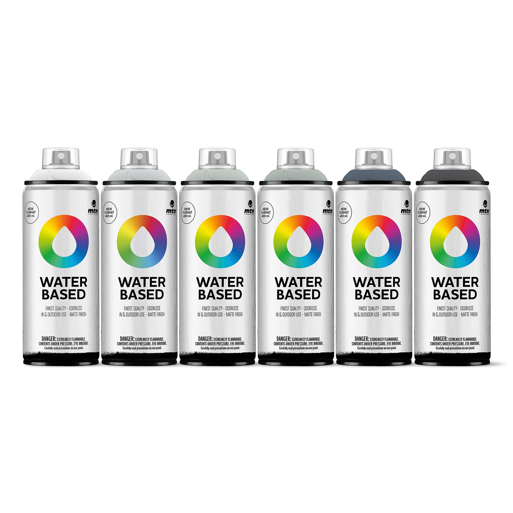 MTN Montana Colors Water Based Neutral Greys Spray Paint Pack (6 x 400ml)
