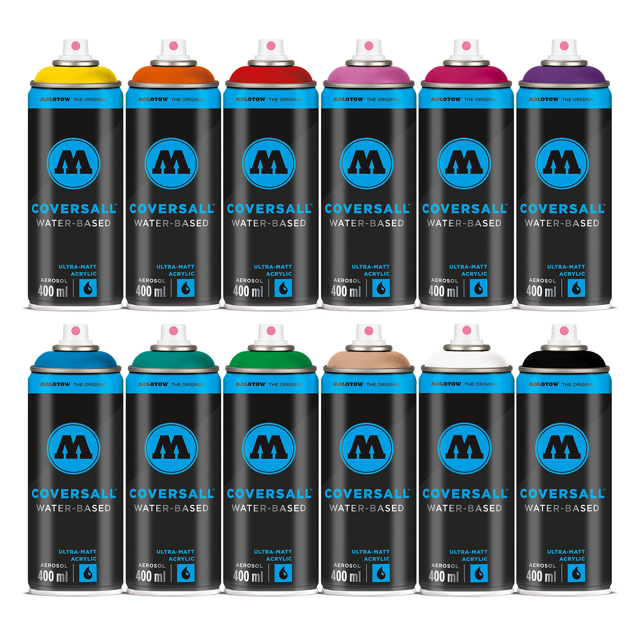 Molotow Coversall Water-Based Spray Paint 12 Pack (12 x 400ml)