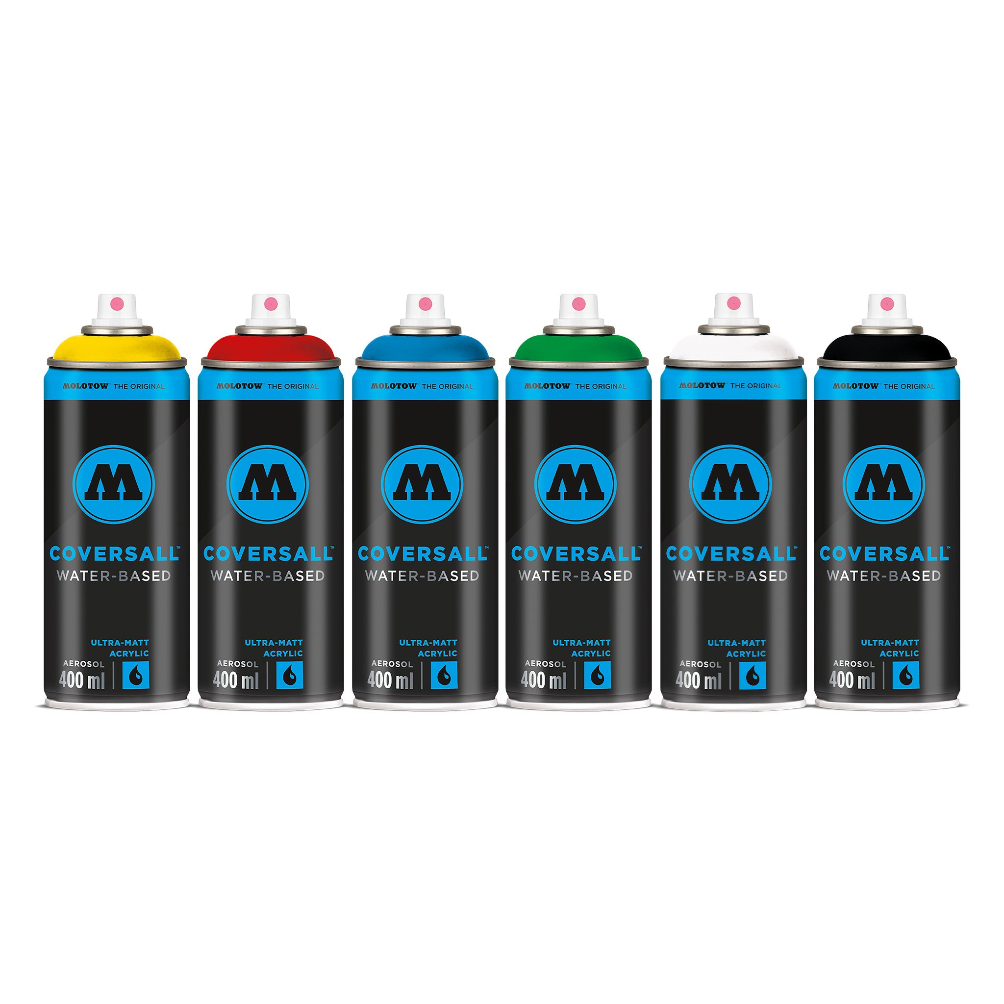 Molotow Coversall Water-Based Spray Paint Tryout Pack (6 x 400ml)