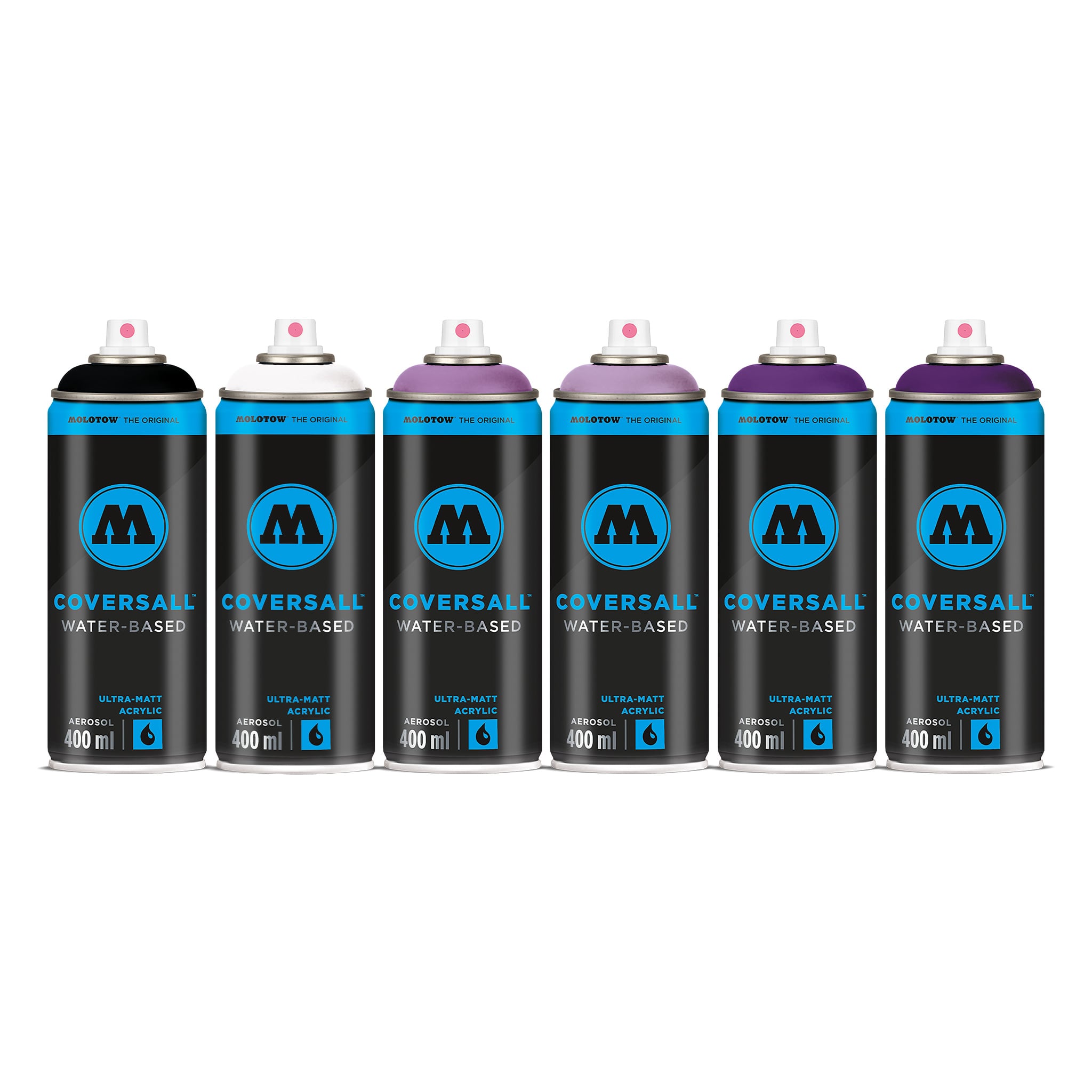 Molotow Coversall Water-Based Violets Spray Paint Pack (6 x 400ml)